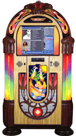 Rock-Ola Peacock Nostalgic Music Center Jukebox | Model QB6PB-PV4