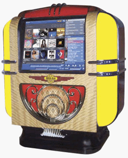Rock-Ola Q Music Center Compact Countertop Touchscreen Jukebox |  Model J-70254-A