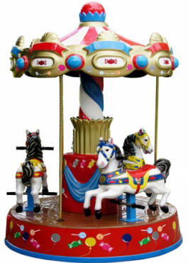 3 Horses Carousel Kiddie Merry Go Round Ride WHC130 From Zamperla Asia Pacific / ZAP Kiddy Ride