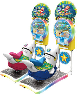 Dolphin Star Arcade Machine Kiddie Ride - Ticket Redemption Video Arcade Game From IGS and Barron Games
