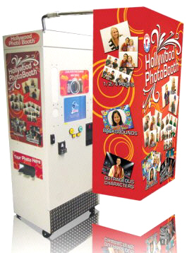 Hollywood Photo Booth Compact |  Portable Compact Wedding / Event Rental Touschcreen Photobooth - With Curtain From Smart Industries