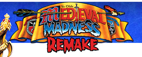 Medieval Madness Remake Pinball Machine Logo - Chicago Gaming