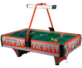 Orange Football Frenzy Double Wide Air Hockey Table - Coin Operated
