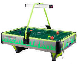 Green Football Frenzy Double Wide Air Hockey Table - Coin Operated