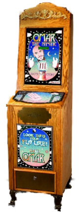 Omar The Mystic Fortune Teller - Oak Wood Vending Machine From Impulse Industries