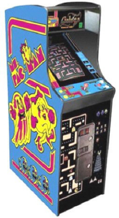 Ms. Pac-Man / Galaga 20th Anniversary 19" Non-Coin Video Arcade Game - 19" Home / Free Play Upright Cabinet Caberet Home Non-Coin Model  From Namco