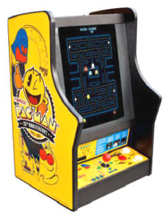 Pacman / Galaga / Ms. Pac Man 25th Anniversary Tabletop / Desktop / Countertop Video Arcade Game - Dollar Bill Model From Namco Bandai America