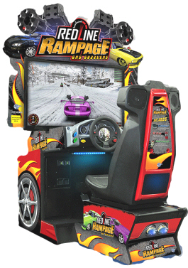 RedLine Rampage Gas Guzzlers Video Arcade Racing / Shooting Game From Global VR