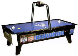 Adult Power Hockey Coin Operated Air Hockey Table With Electronic Overhead Scoring And Light Bar By Great American Recreation Equipment