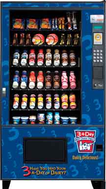 Three 3 A Day Healthy Snack / Soda Combo Vending Machine By AMS From BMI Gaming