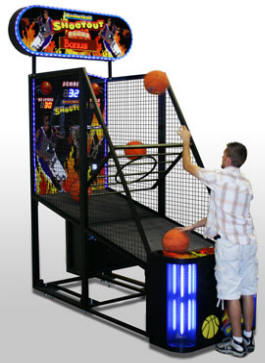 Basketball Shootout Machine Coin Operated Basketball Arcade Game By OK Mfg From BMI Gaming: 1-800-PINBALL