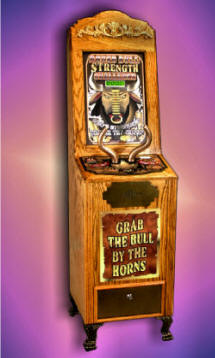 Bull Grip Tester (Oak Cabinet) By Impulse Industries From BMI Gaming : 1-800-746-2255