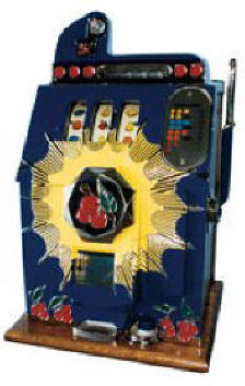 Bursting Cherry Antique Reproduction Slot Machine By Mills Bell-O-Matic From BMI Gaming : 1-800-PINBALL