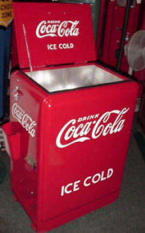 Nostalgic Coca Cola Refrigerated Soda Machine Chest and Cooler From BMI Gaming
