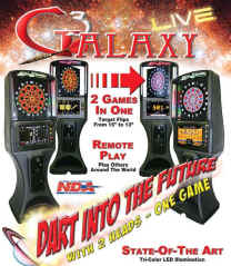Galaxy 3 Live - Electronic Bar League Dart Board Machine 