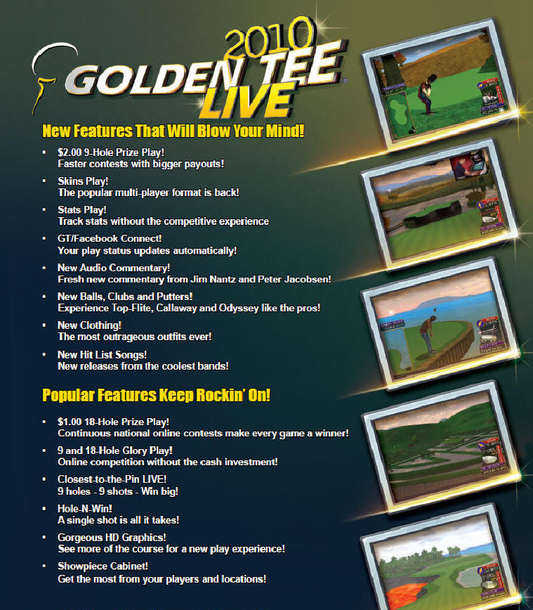 Golden Tee Live 2010 Brochure - Page 1 - From Incredible Technologies