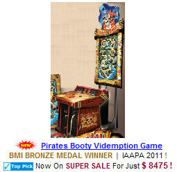 Pirates Booty Deluxe Video Redemption Arcade Game - BMI Bronze Medal Winner