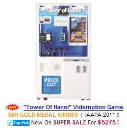 Tower Of Hanoi Videmption Arcade Game - BMI Gold Medal Winner
