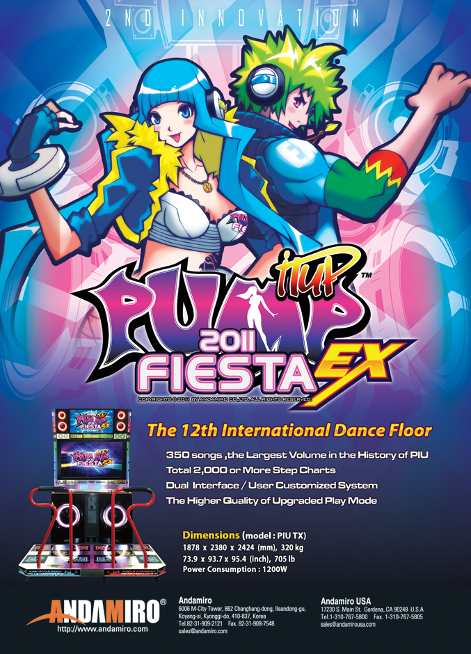 Pump It Up Fiesta EX Software Brochure / Flyer From Andamiro