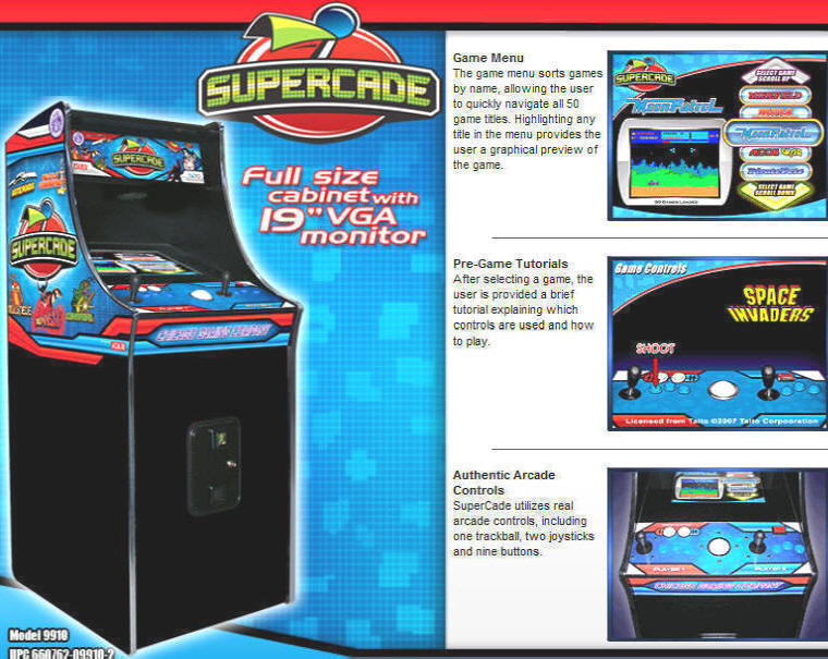 Chicago Gaming Supercade Video Arcade Machine Brochure