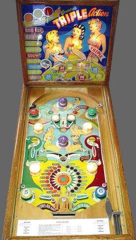 Triple Action Pinball Machine From Genco Mfg