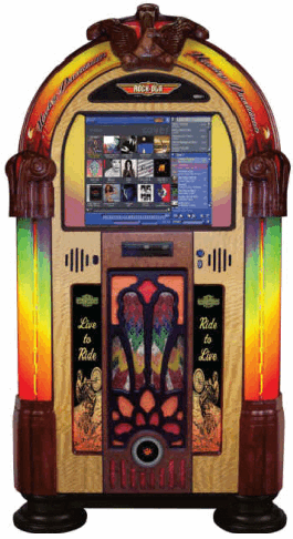 Harley Davidson Nostalgic Music Center Jukebox |  Model QB4HD-PV4 | Rock-Ola 