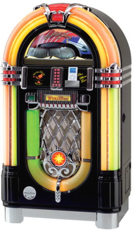 Wurlitzer Model 1015 CD iPod Jukebox OMT - Black Onyx With Bose Acoustimass Speakers From Wurlitzer Jukeboxes