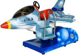 F-16 Fighter Jet Plane Kiddie Ride From Barron Games