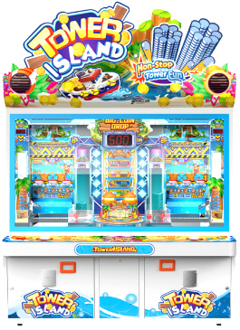Tower Island Coin Pusher Redemption Arcade Game From Bandai Namco