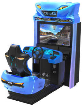 Storm Racer Motion DLX Racing Simulation Video Arcade Game From Wahlap and Sega