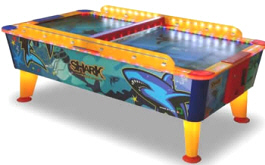 Shark Weatherproof Coin Operated Air Hockey Table From Punchline Games