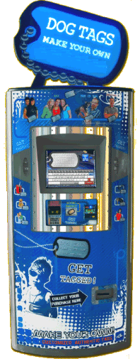 Dog Tag Permanent Automatic ID Tag Vending Machine From Dedem / ICE Games