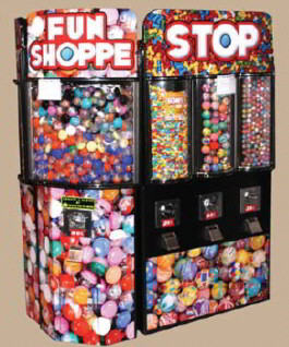 Fun Shoppe Short Wall Kiosk Bulk Vending Center From OK Manufacturing