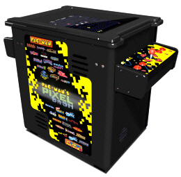 Pac Man's Pixel Bash Arcade Cocktail Table Video Game | Black 19" Non-Coin Home Model From Namco Bandai