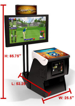 Golden Tee Golf LIVE 2011 Factory Pedestal Model Video Golf Game Dimensions