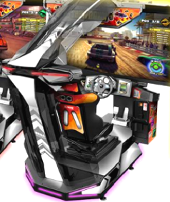 Sega Showdown Special Attraction Video Arcade Motion Simulator Racing Game | Close Up