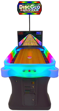 DiscGlo Shuffle Virtual Shuffleboard / Bowling Game From Arachnid