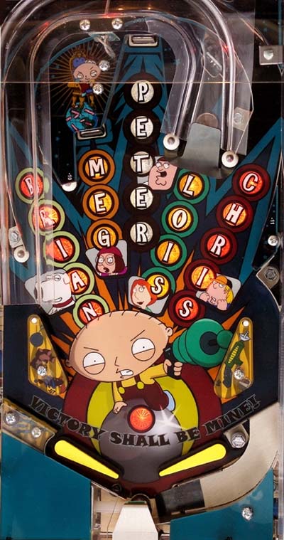 The Family Guy Pinball Machine | Upper Playfield Picture