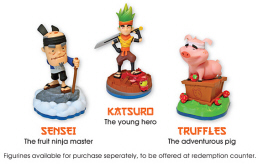 Fruit Ninja FX2 Sensei, Katsuro and Truffle Figurines Characters