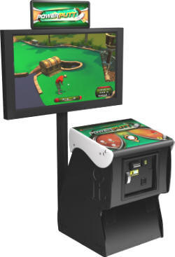 Power Putt Golf Video Arcade Game Factory Pedestal Showpiece Cabinet Model | PowerPutt Miniature Golf Game From Incredible Technologies / IT / ITS