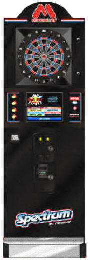 Medalist Spectrum Omni Dart Board / Electronic Bar Dartboard Machine Commercial Coin Operated Darts By Medalist MarketingOperated, DBA / Dollar Bill Acceptor or Free Play