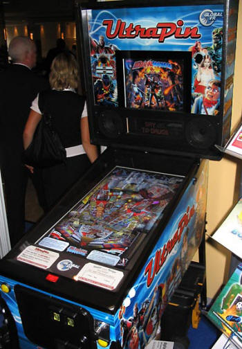 UltraPin Digital Pinball Machine Side View From Global VR and Ultracade Technologies