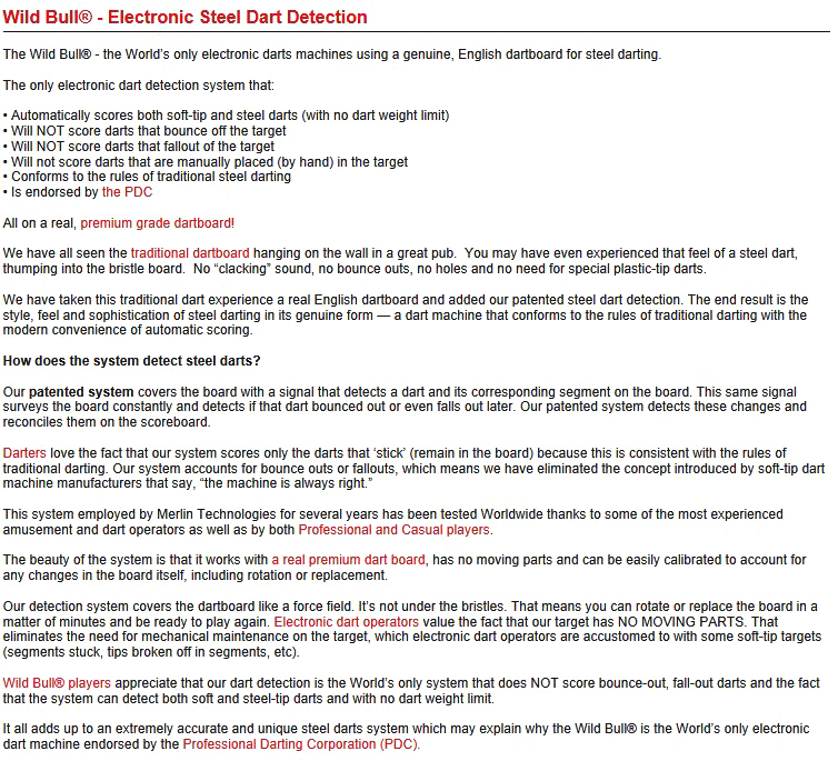 Wild Bull Darts - Electronic Steel Tip Dart Detection