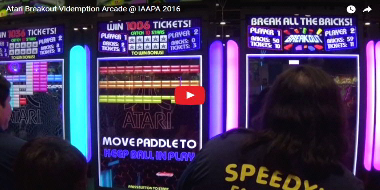 Atari Breakout Arcade By Coastal Amusements - Video Redemption Arcade Game - BOSA Awards 2017 Video Clip