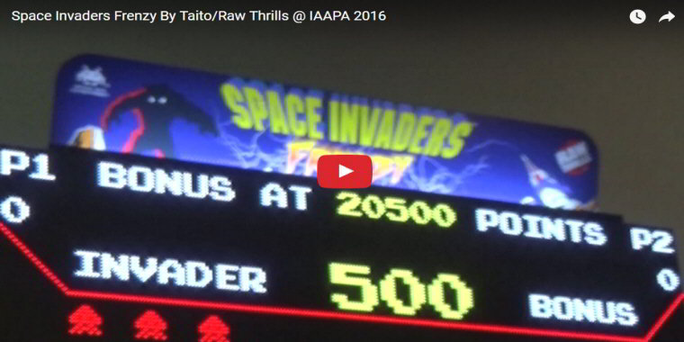 Space Invaders Frenzy Arcade By Raw Thrills - Video Redemption Arcade Game - BOSA Awards 2017 Video Clip